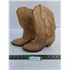 Image 1 : Pair of Leather Cowgirl Boots - No Size Listed - 8.5" Sole