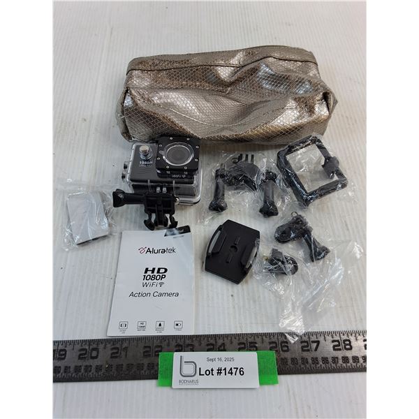 Aluratek 1080P Sports/Underwater Camera with Tote - Untested