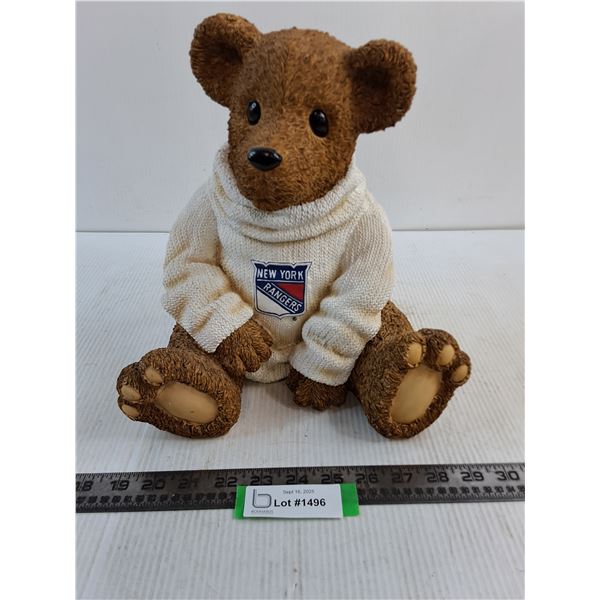 Resin "New York Rangers" Ornamental Teddy Bear - 11" High