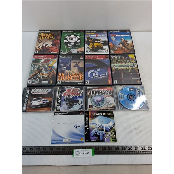 (14) Sony Playstation Video Games (Snow-Racing, Big Game Hunter, Street Hoops)