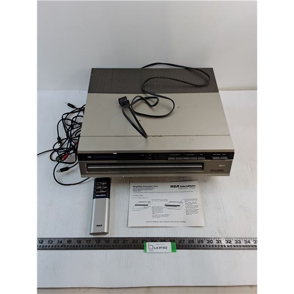 RCA Selectavision Video Disc Player with Remote - Powers On - Pickup Preferred