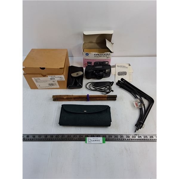 Minolta Freedom Film Camera, Shelf Brackets, 3-Legs, Moen PLU119 Chrome Trim