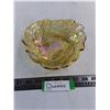 Image 1 : Amber Iridescent Carnival Glass Trinket Dish