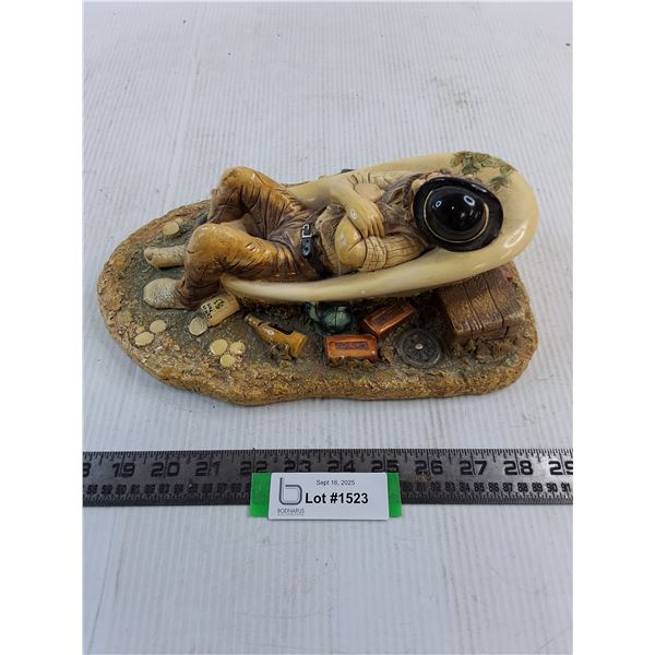 Resin "Man Sleeping in Bathtub" Table Decor - 11x7x4"