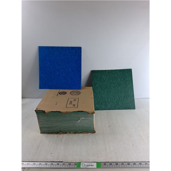 (5) Boxes Of 1/8" Vinyl Tile (3) Green and (2) Blue) - PICK UP