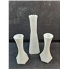 Image 2 : (3)  Milk Glass Vases