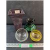 Image 1 : (2) Tea Candle Holders, (2) Ceramic Vases