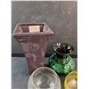 Image 2 : (2) Tea Candle Holders, (2) Ceramic Vases
