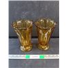 Image 1 : (2) Amber Glass Vases