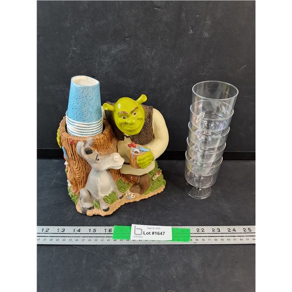 Shrek Cup Dispenser, Plastic Cups