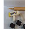 Image 2 : Vintage Fisher Price Movie Viewer, Caster Wheels, Wooden Rolling Pin, Brush, Misc