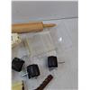 Image 3 : Vintage Fisher Price Movie Viewer, Caster Wheels, Wooden Rolling Pin, Brush, Misc