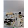 Image 1 : Acme Decorating Set Box, Meat Thermometer, Ice Cream Scoop, Fondue Sticks, Can Opener, Misc
