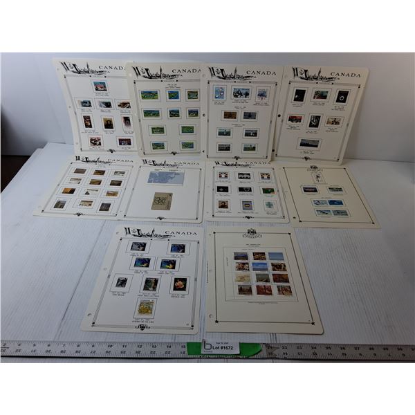 (10) Pages of 1980s Canadian Stamps- Aircraft, Canada Day, Misc.