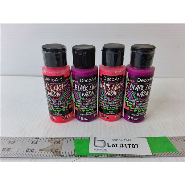 (4) Bottles of Black Light Paint- 2 oz. - Pick Up