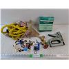 Image 1 : Assorted O Ring Seals, Plumbing Valves, Tow Rope, Staple Gun Model 694