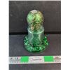 Image 1 : Green Christmas Candle with Bells and Christmas Tree Ornament - Sealed