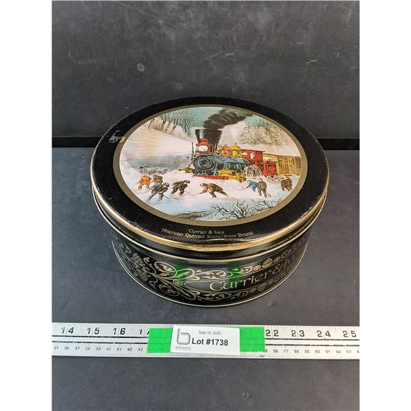 Currier & Ives American Railroad Scene/Snow Bound Tin
