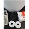 Image 3 : Waste Paper Basket, Paper Rolls, Sharp Calculator Printer - Powers On, As Is