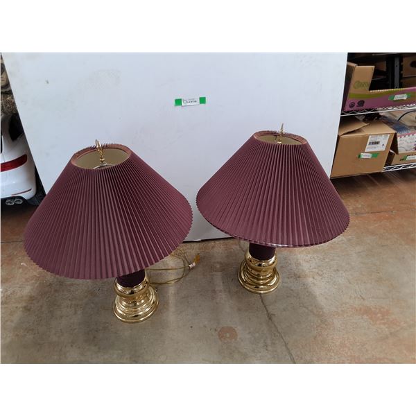 **(2) Vintage Desk Lamps - Powers On, As Is 25" -  PICK UP ONLY