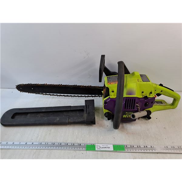 Poulan Wild Thing Gas Powered Chainsaw - Powers On, As Is, Cannot Ship