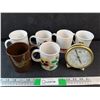 Image 1 : (6) Ceramic Mugs, Baby Ben Westclox Alarm Clock