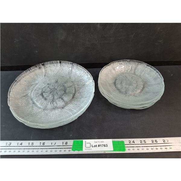 (10)  Glass Dining Plates - 9" and 7"