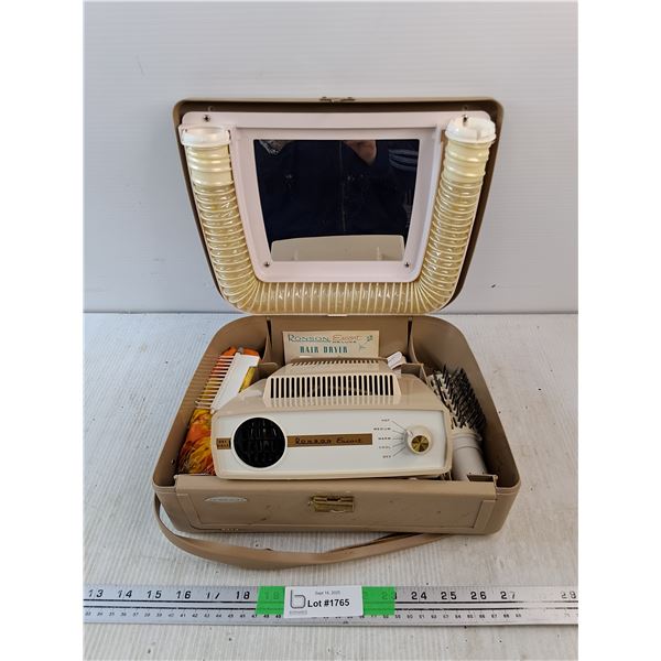 Vintage Ronson Escort Hair Dryer & Accessories - Powers On, As Is
