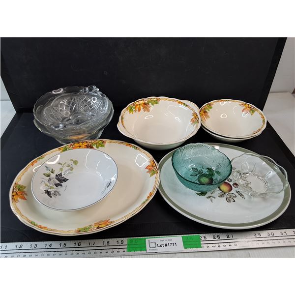 Ceramic Platters, Bowls, Glass Bowls - PICK UP