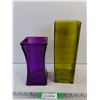 Image 1 : Purple & Olive Glass Vases
