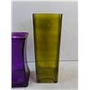 Image 3 : Purple & Olive Glass Vases