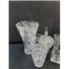 Image 3 : Crystal Cup, Lidded Candy Dish, Vases, Tea Candle Holder