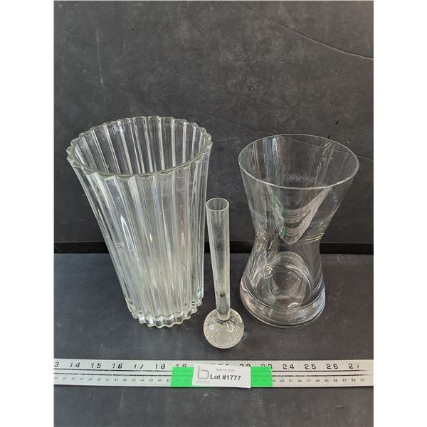 (3) Glass Vases