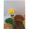 Image 3 : Wicker Bowls, Serving Tray, Plastic Water Pitcher