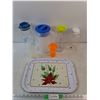 Image 1 : Water Pitchers, Measuring Cup, Water Bottle, Serving Tray 16" x 11"
