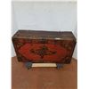 Image 1 : * Antique Wooden Handpainted Storage Trunk - 42.5" x 22.5" x 14" CANNOT SHIP
