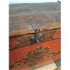 Image 2 : * Antique Wooden Handpainted Storage Trunk - 42.5" x 22.5" x 14" CANNOT SHIP