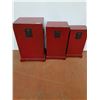 Image 1 : * (3) Wooden Home Decor Storage Trunks - CANNOT SHIP - Ranging from: 30" T -24" T