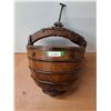 Image 1 : # Chinese Antique Fruitwood & Wrought Iron Water Bucket - 18" x 25" Tall - CANNOT SHIP