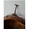 Image 2 : # Chinese Antique Fruitwood & Wrought Iron Water Bucket - 18" x 25" Tall - CANNOT SHIP