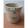 Image 1 : # #5 Medalta Crock w/Lid - 12" x 13" - Some Wear - CANNOT SHIP