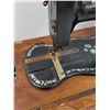 Image 2 : Antique Hand Crank Sewing Machine Decor w/Mother of Pearl Inlay - Crank Works - 21" x 11" x 10"
