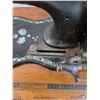 Image 3 : Antique Hand Crank Sewing Machine Decor w/Mother of Pearl Inlay - Crank Works - 21" x 11" x 10"