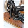 Image 6 : Antique Hand Crank Sewing Machine Decor w/Mother of Pearl Inlay - Crank Works - 21" x 11" x 10"