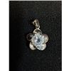 Image 2 : Sterling Silver Pendant w/Cubic Zirconia Gem