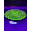 Image 2 : Vintage Uranium Glass Oval Serving Tray -11" x 8"