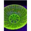 Image 2 : Uranium Glass Serving/Mixing Bowl - 8.5" x 3.5" - Has Chip on Edge of Bowl, as Pictured
