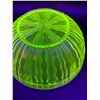 Image 3 : Uranium Glass Serving/Mixing Bowl - 8.5" x 3.5" - Has Chip on Edge of Bowl, as Pictured