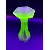 Image 3 : Vintage Uranium Frosted Glass Vase - 8.5" Tall