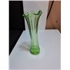 Image 4 : Vintage Uranium Glass Ruffled Edge Vase - 8" Tall